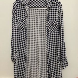 plaid long lightweight shirt